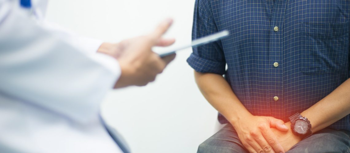 Men are having sexual health problems. See a doctor for advice and treatment. Concepts about male health problems.